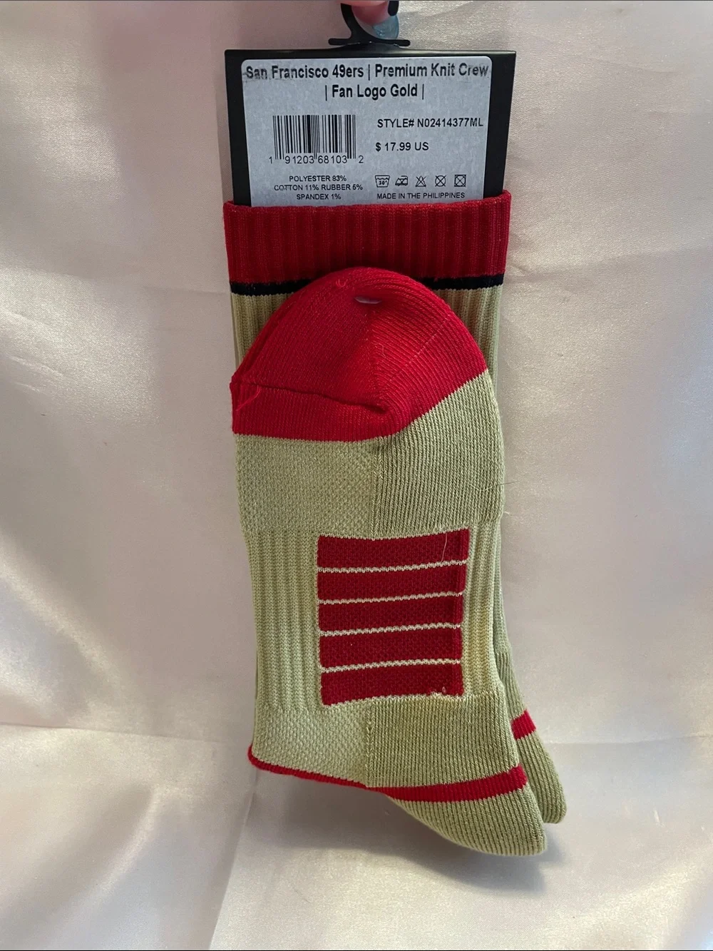 Unisex Strideline San Francisco 49ers Premium Knit Crew Socks - NWT $18 MSRP